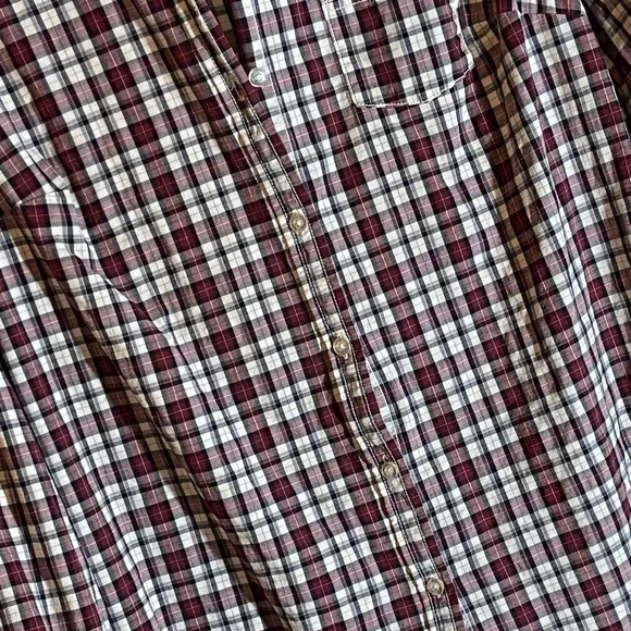 MOSSIMO Juniors Sz-XXL Button-up Top, Plaid-Not Flannel-Very Stretchy-Fitted Cut - Picture 8 of 13
